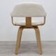 Opjet swivel chair in white faux leather and wood