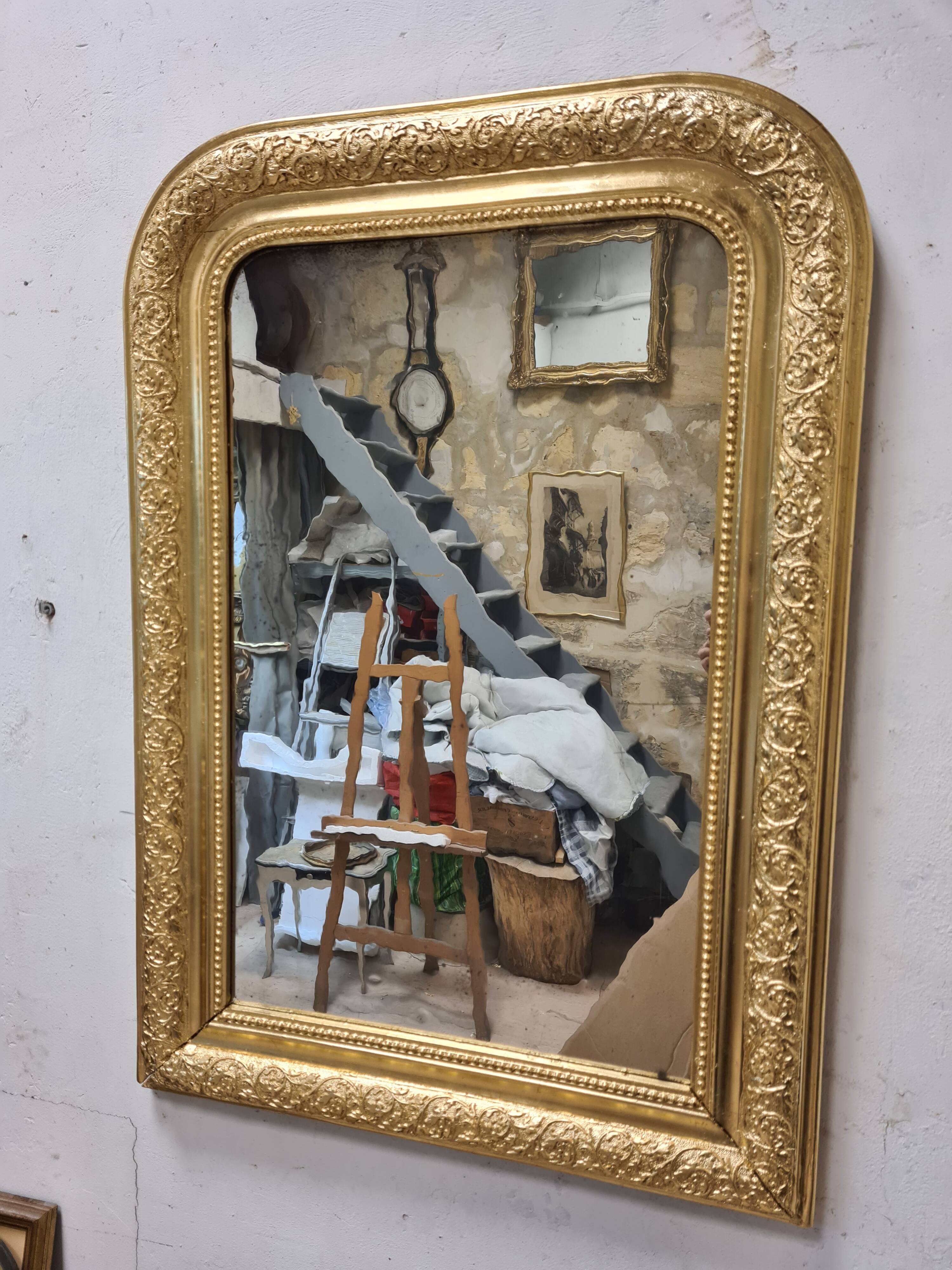 Antique Louis Philippe gilded mirror