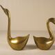 Pair of brass swans