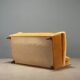 Two-seater velvet sofa from the 1950s to be restored.