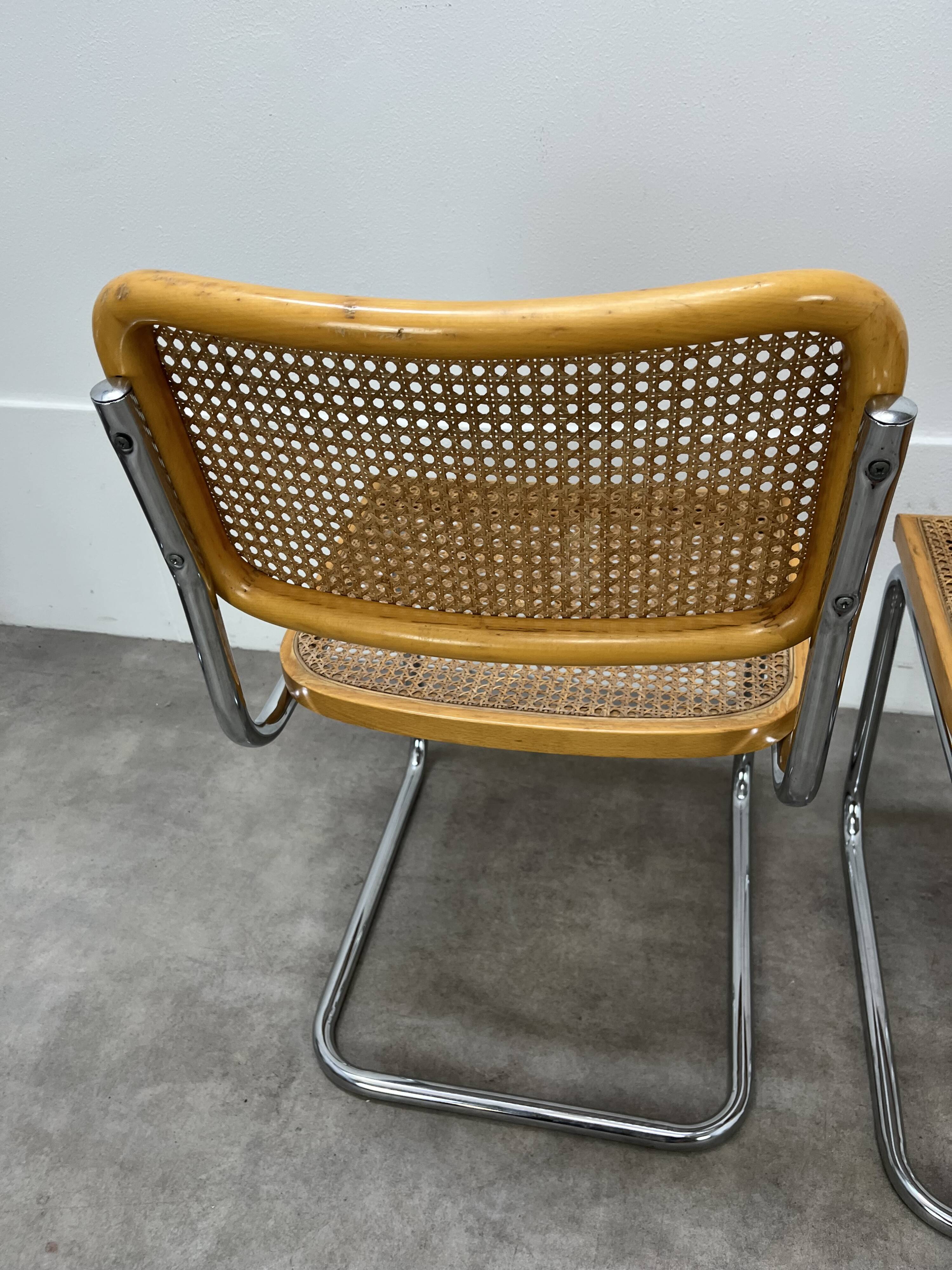 3 chaises Cesca B32 par Marcel Breuer