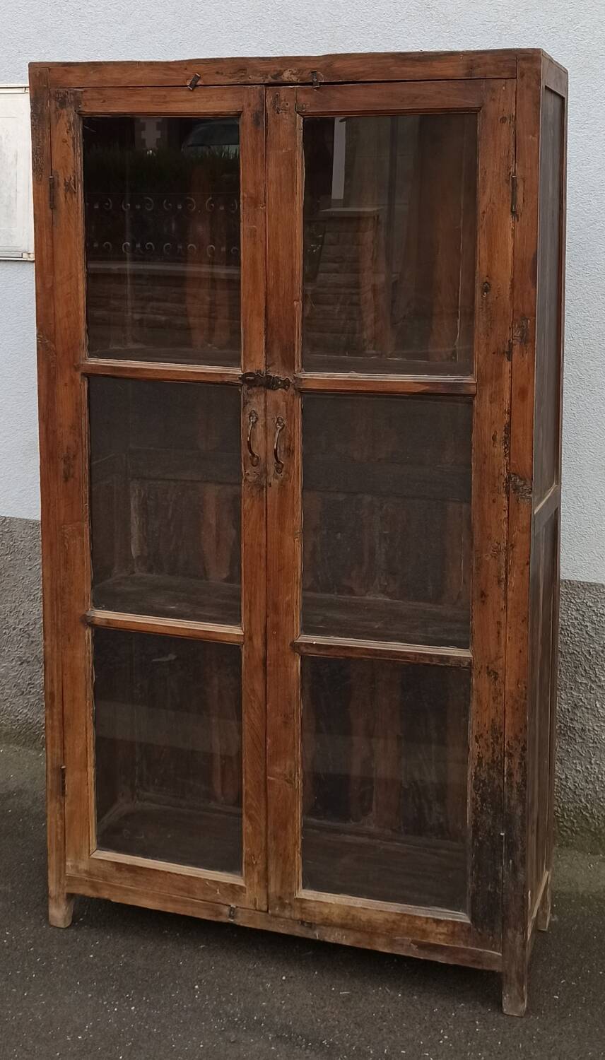 Old wooden glazed cabinet