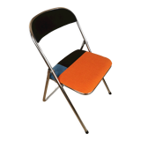 Chaise pliante années 70 chrome upcyclée