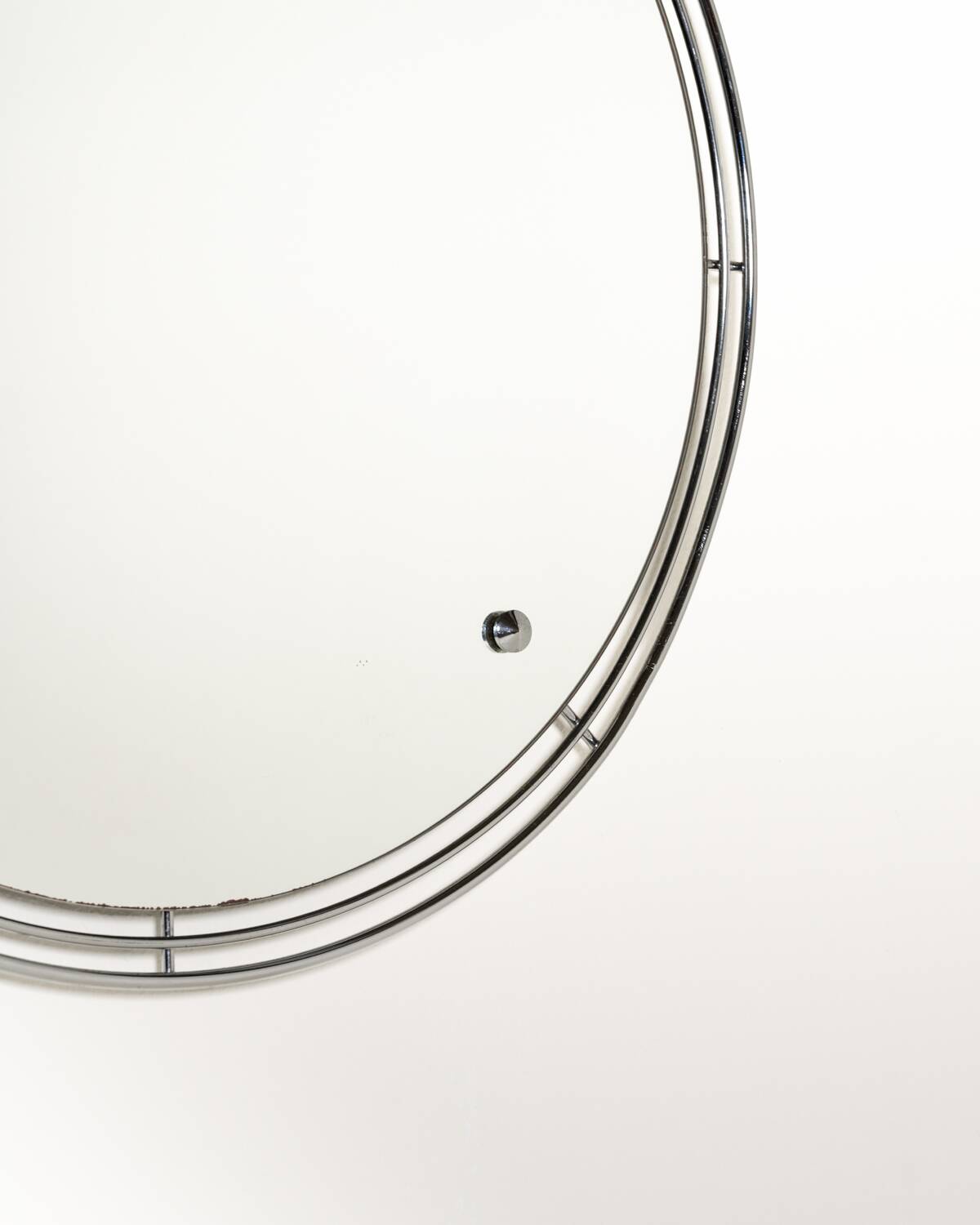 Chrome-plated metal wall mirror, second half of the 20th century