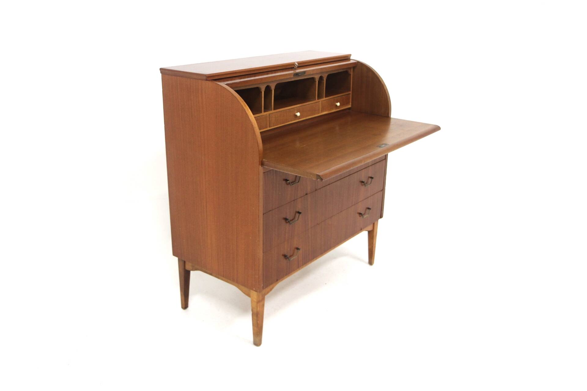 Scandinavian mahogany secretary desk, Bröderna Gustafssons, Sweden, 1950