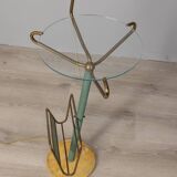Vintage 1950s coffee table with lamp and magazine rack Italian design