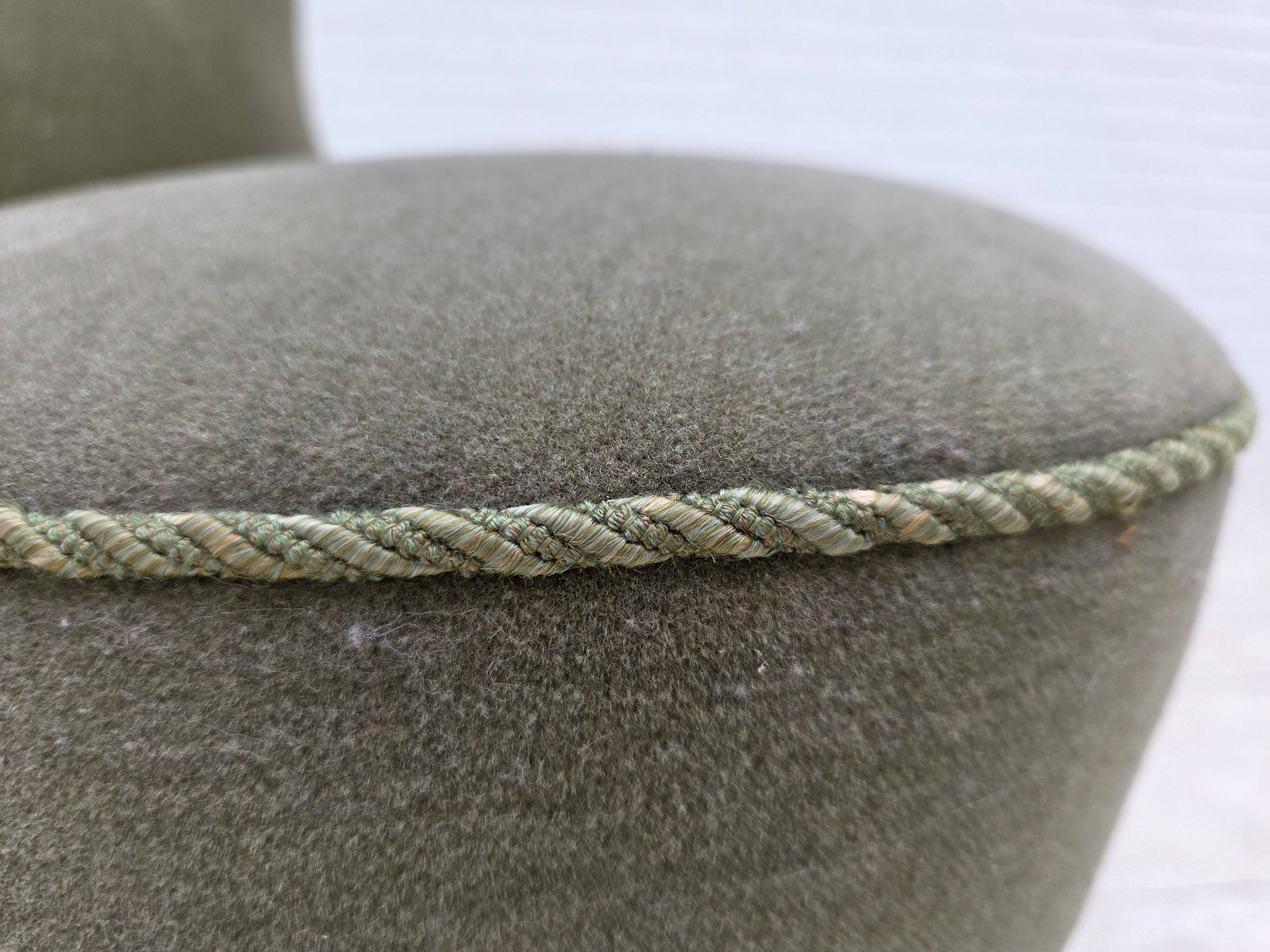 1970s, Danish armchair, green furniture velour.