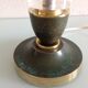 Brass lamp foot and art deco style wood