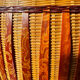 Grand vase vintage en porcelaine, rotin et bambou tressé