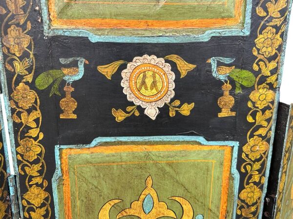 Paravent en bois peint, Inde XIXème