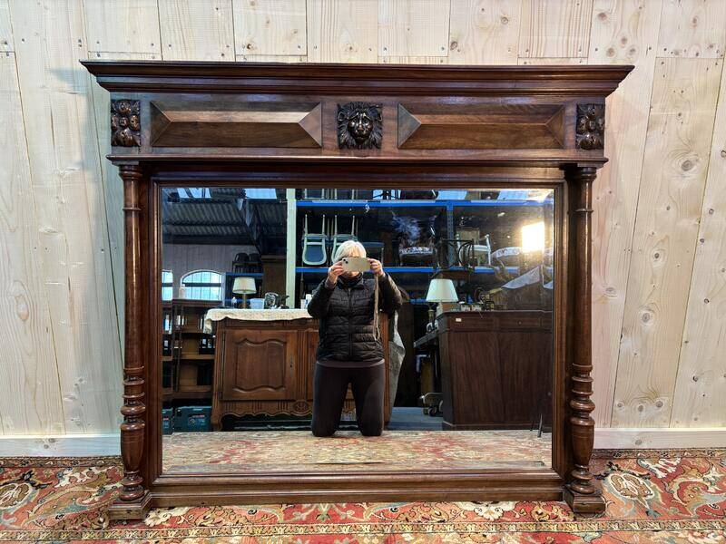 Miroir  Napoléon III en noyer