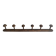 Wall-mounted wooden coat rack with 6 hooks