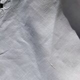 Old embroidered linen sheet MS scalloped edge hand