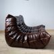 Togo 3-seater sofa in brown leather designed by Michel Ducaroy 1973