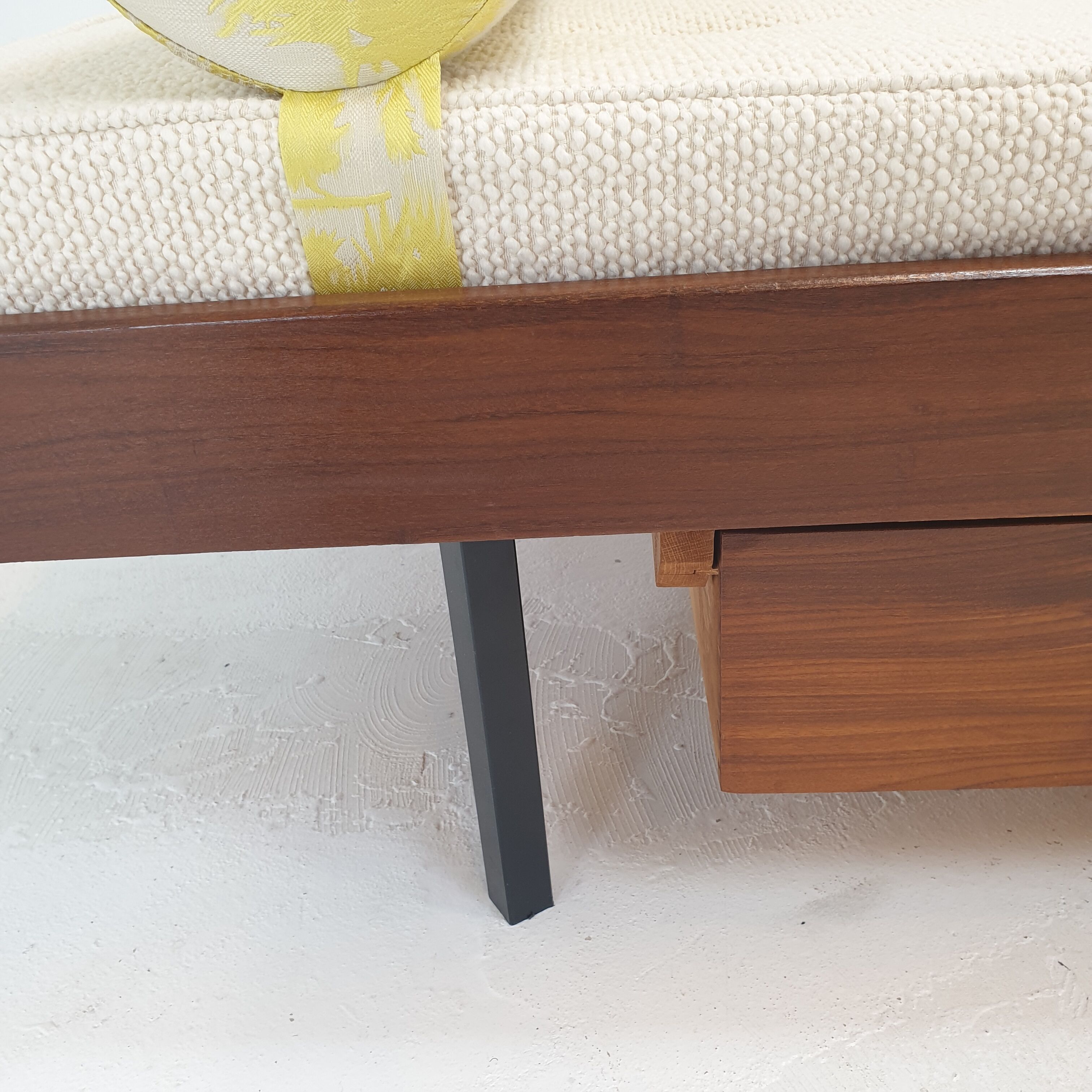 Teak Daybed with Dedar Cushions and Bolster, 1960s