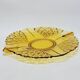 Old Art Deco Dish In Amber Crystal Czechoslovakia