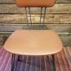 Series of 3 skai chairs brown foot vintage Eiffel shape