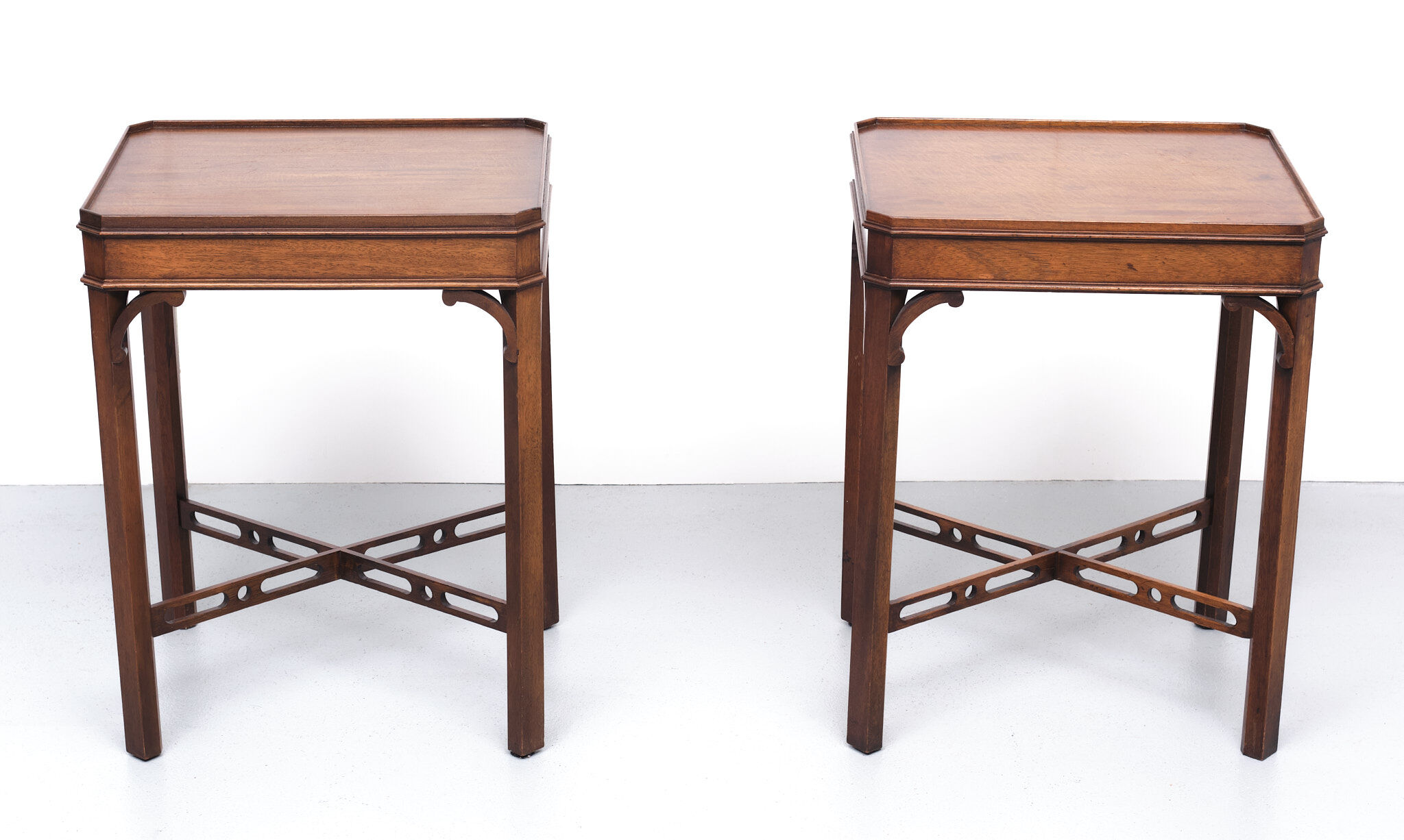 Bevan Funnell Mahogany Side Tables for Reprodux England, 1960s