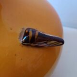 Vintage Craft Vase 'Country Scene' - Glossy Ochre Yellow Enamel