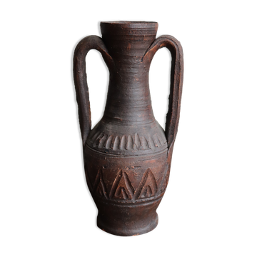 Terracotta amphora vase