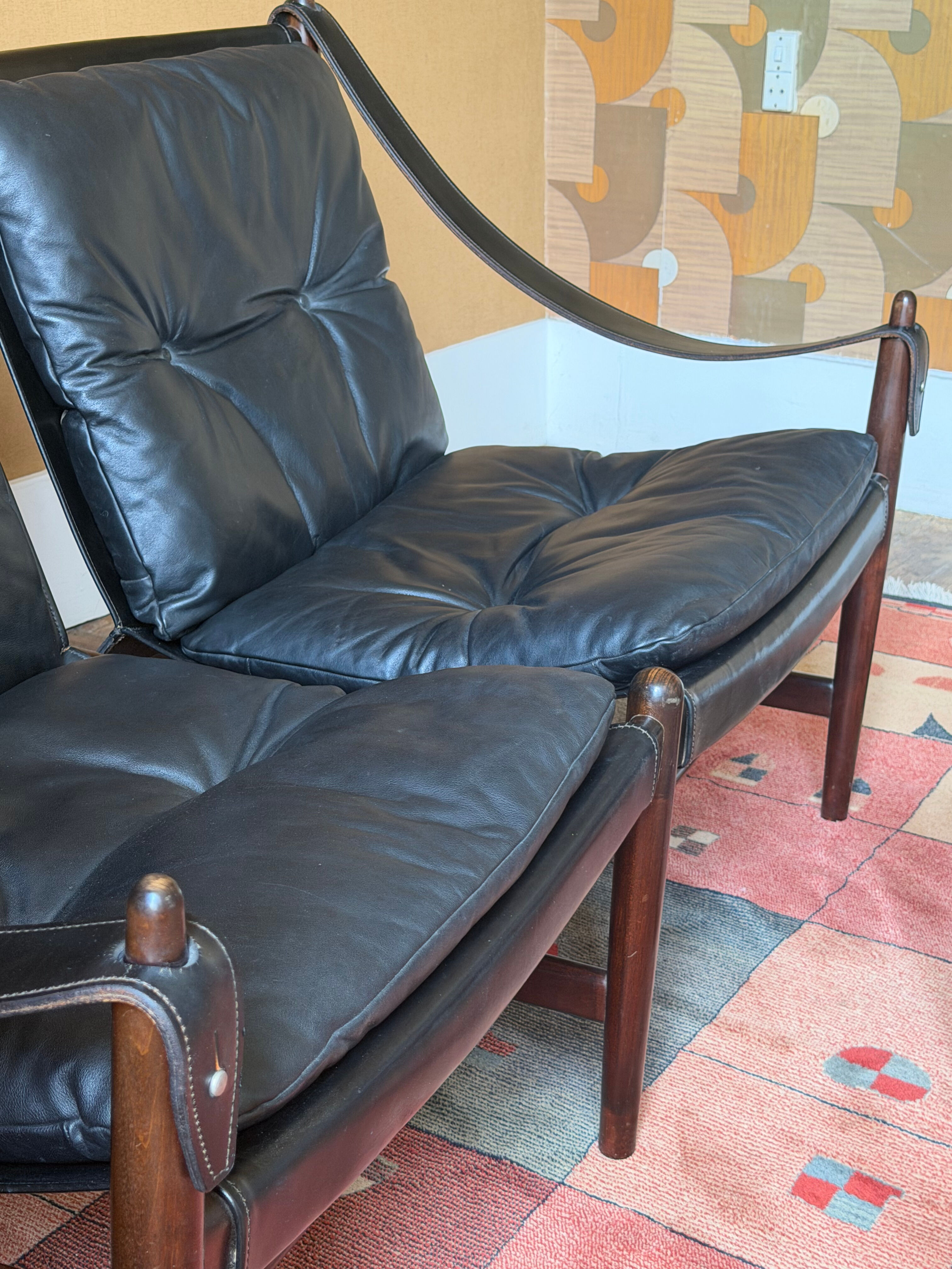 Canapé Banquette safari 2 places scandinave cuir