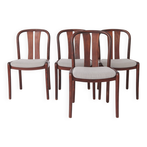 Ensemble de 4 chaises de salle à manger vintage Casala   Chaises allemandes des années 50   Années 1970