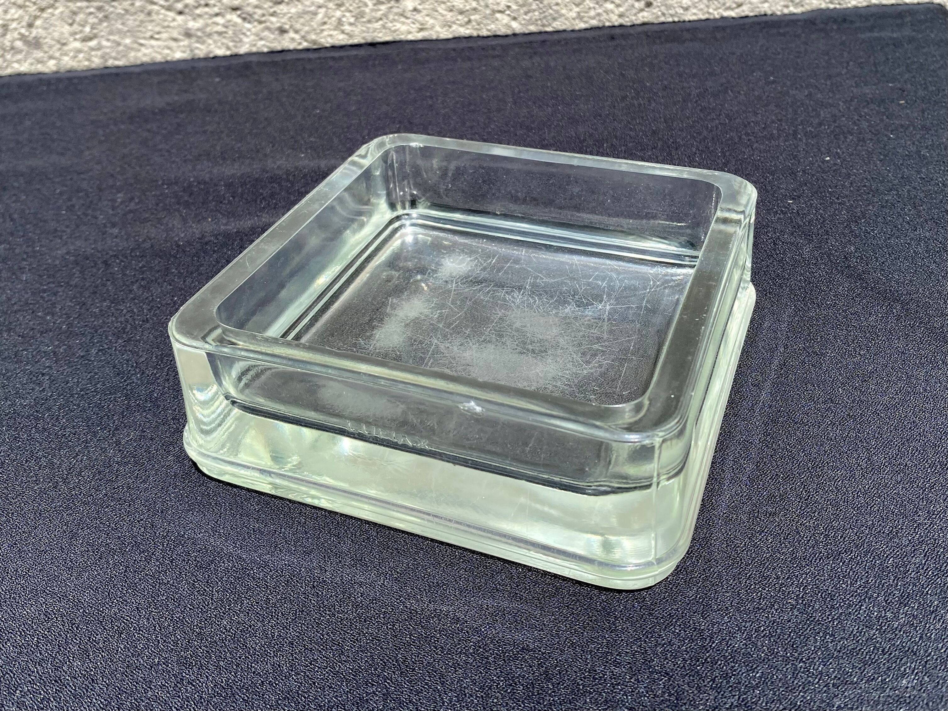 Empty pocket glass brick Lumax rare large model low vintage 60s