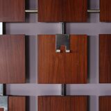 1950s teak wood coat rack with chrome hangers, Netherlands