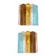 Set of Two Multicolored "Squares Bark" Murano Glass Wall Sconces in Barovia