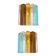 Set of Two Multicolored "Squares Bark" Murano Glass Wall Sconces in Barovia