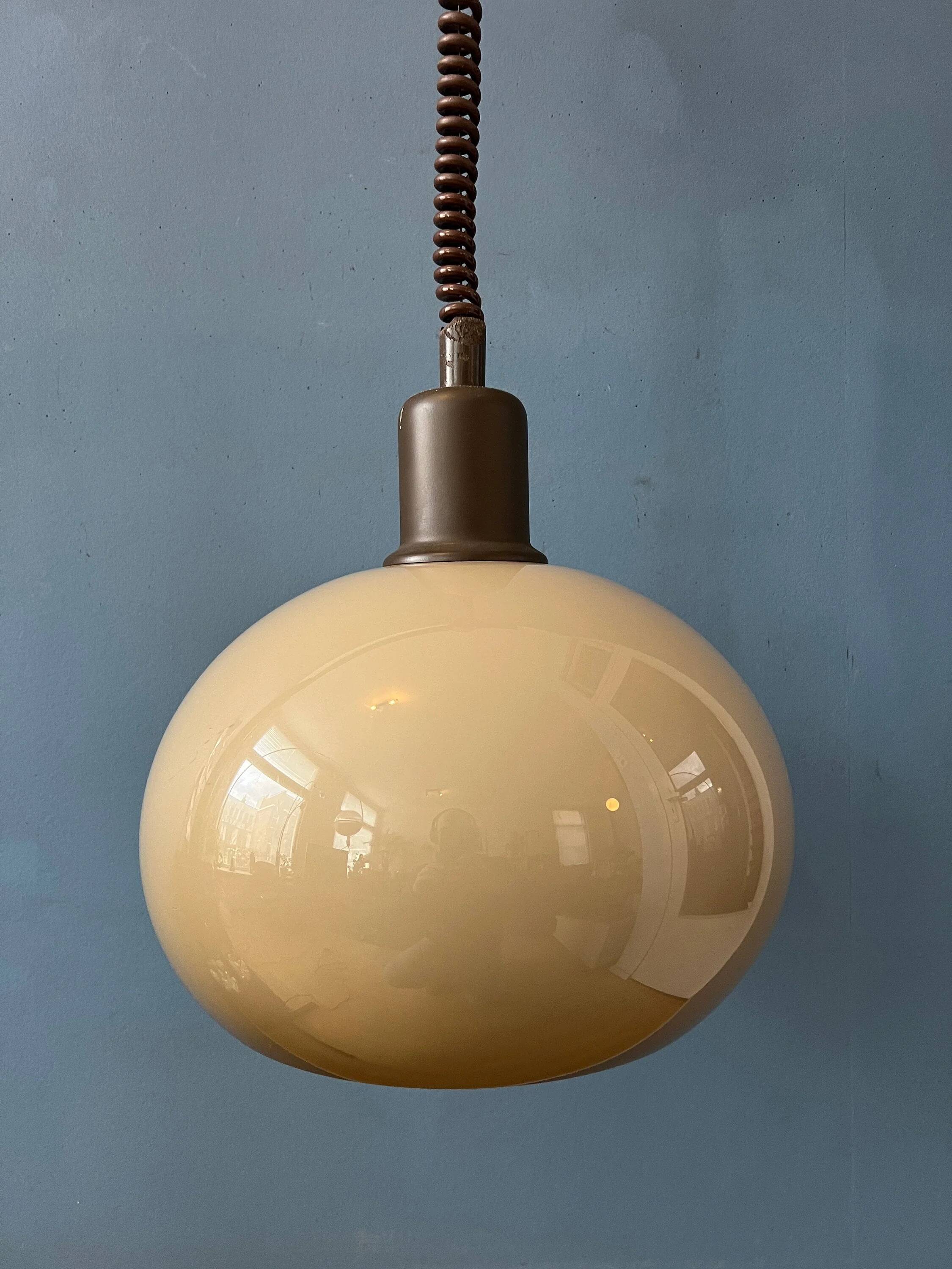 Vintage beige mushroom suspension in acrylic glass