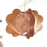 Vintage 1960s wooden hanging lamp