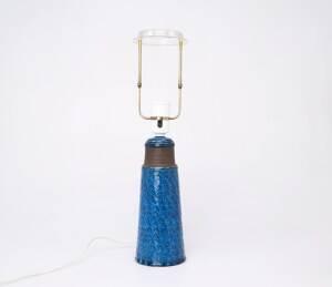 Nils Kähler blue earthenware table lamp, 1960s