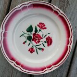 Lot of mismatched burgundy red plates