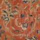 Vintage Turkish wool rug in terracotta beige with flowers, 10 × 13 feet.