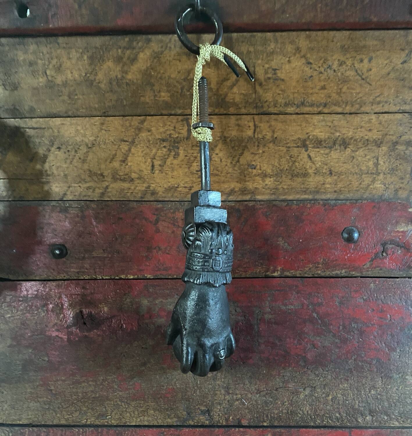 19th century cast iron “hand” door knocker