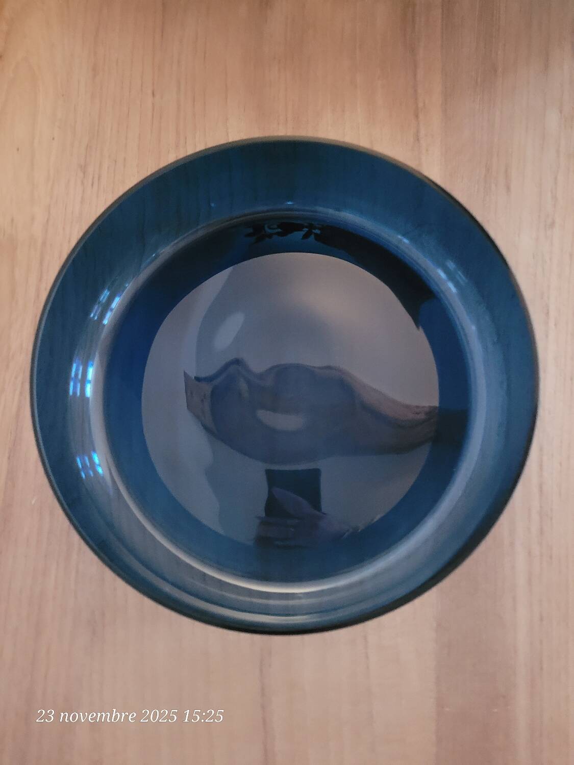 Round Cobalt Blue Glass Serving Dish