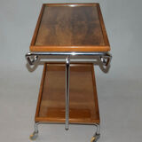Antique chrome serving table, Thonet, Jindřich Halabala