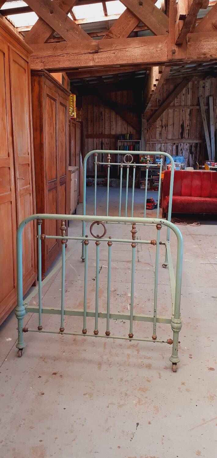 Antique iron bed.