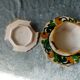 Old art deco butter dish in faience of quimper sign hb