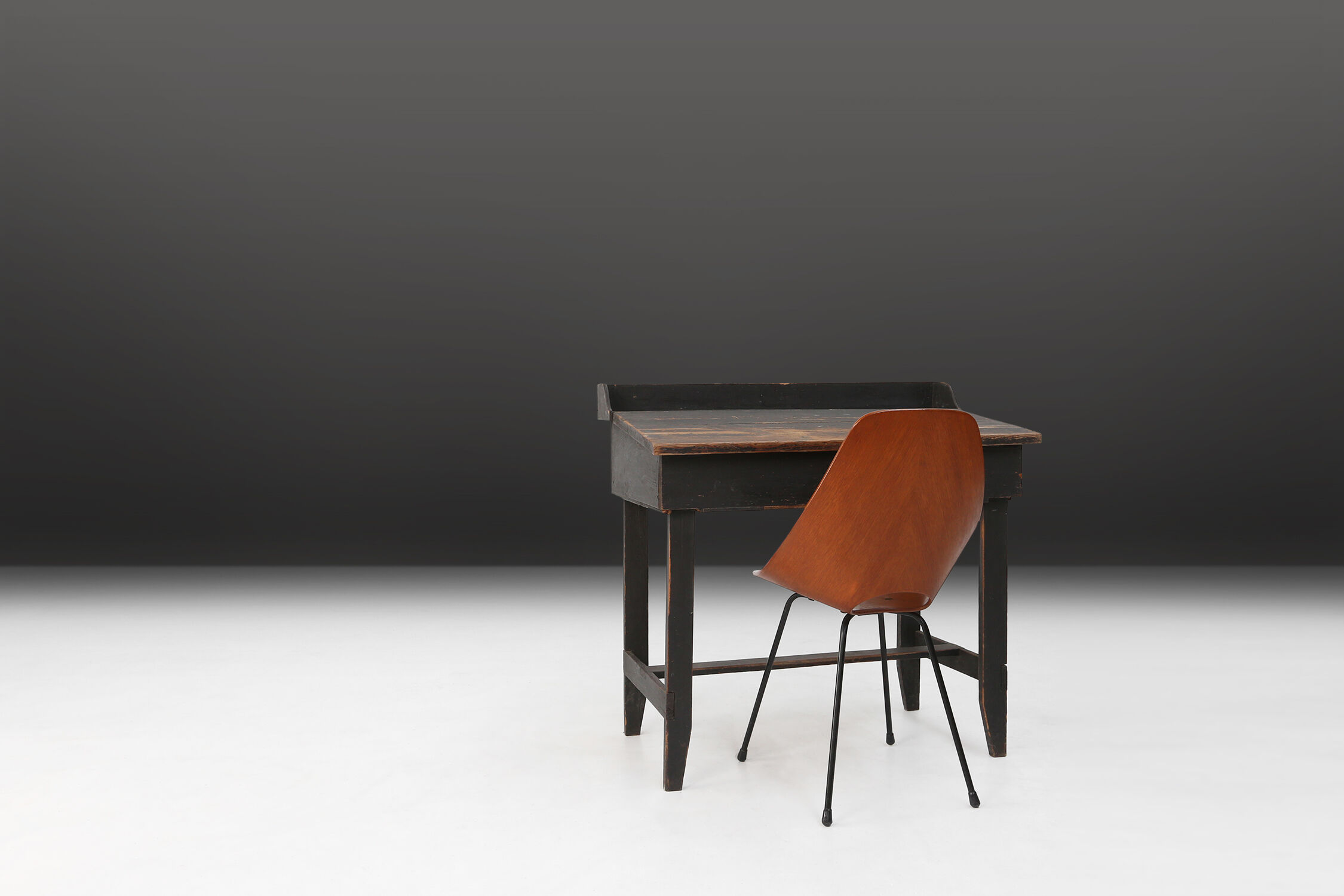 19th century Swedish desk in original black paint