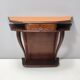 Beech and Walnut Root Console Table with an Orange Glass Top, Italy