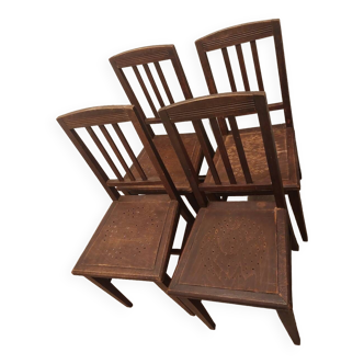 Série 4 chaises bistrot