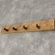 Brutalist wall coat rack in pine, 4 hooks