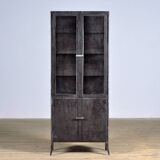polished iron medical cabinet, 1950’s