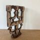 Vintage Candle Holder 70's Cut Stone Plaster Birds