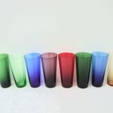 8 blown glass glasses