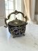 Antique cobalt blue glass biscuit barrel with ornate metal – Louis style
