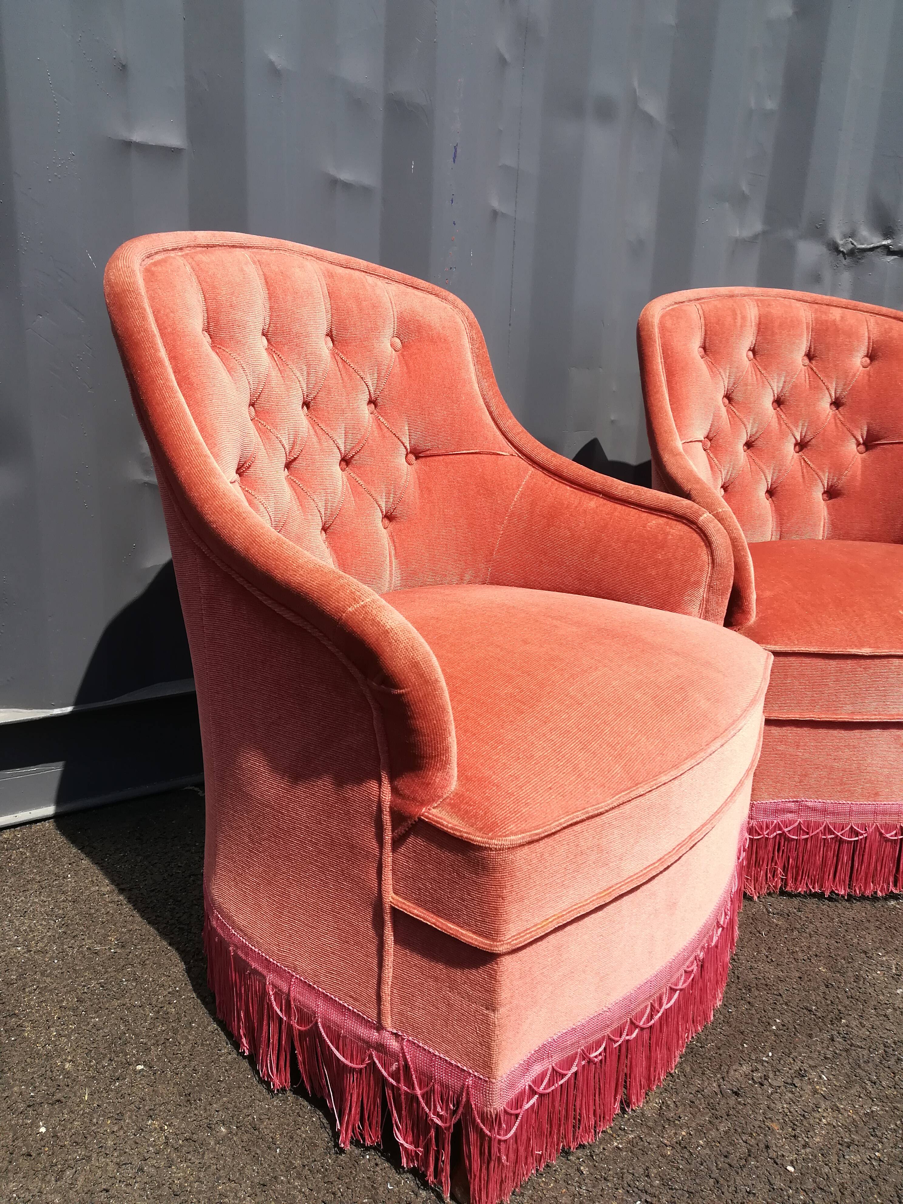 Duo de fauteuils crapauds