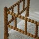Antique French corner chair handcrafted with lamb's wool, early 20th century.